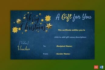 Christmas Gift Certificate Template Printable