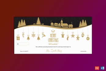 Christmas Gift Certificate Editable