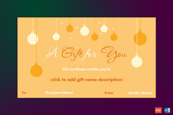 Christmas Gift Certificate Simple