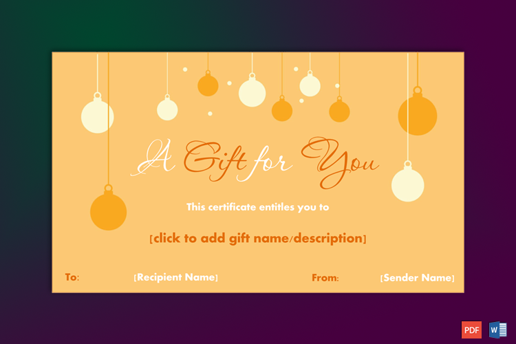 Christmas Gift Certificate Simple