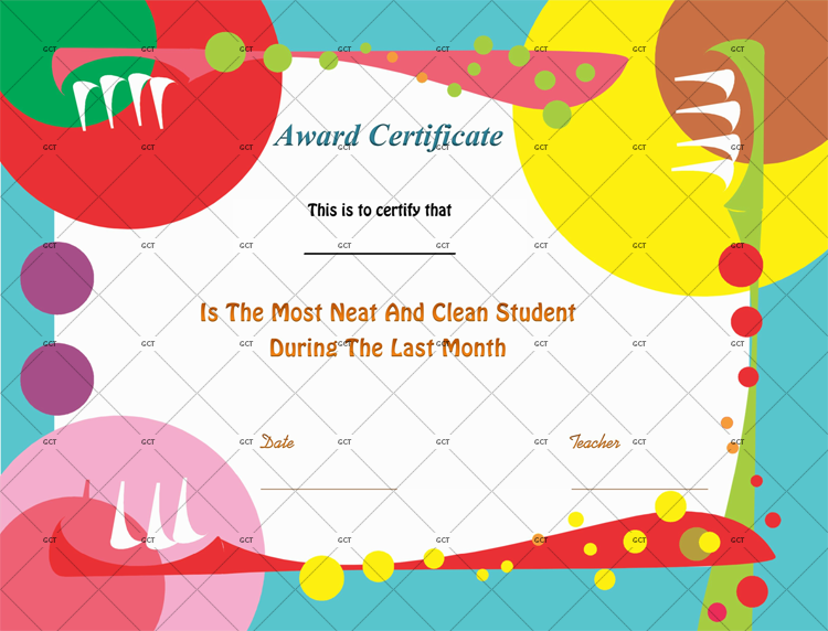 Cleanliness Award Certificate Template for classroom Free