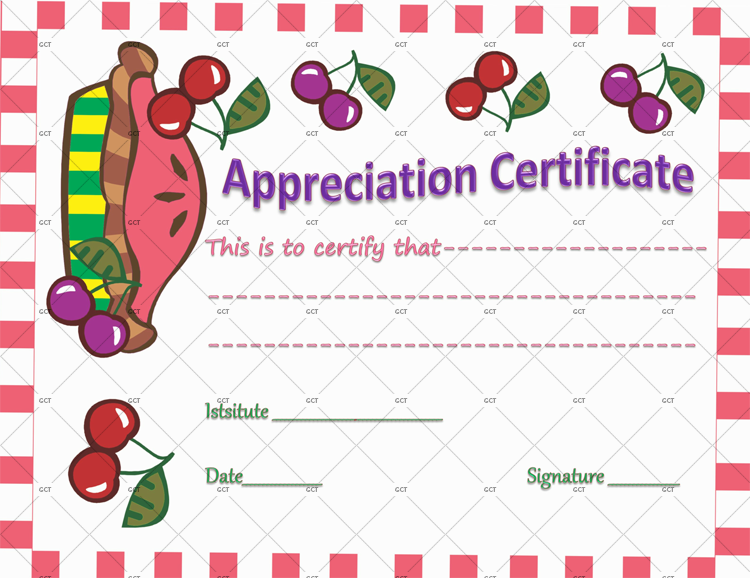 Colorful Dishes Certificate of Appreciation Template 2