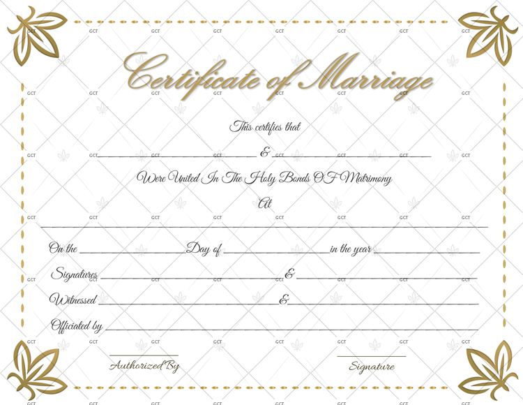 Dazzling Flowers Marriage Certificate Template