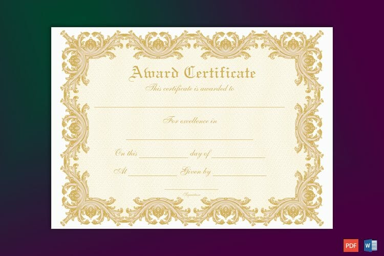 Editable Award Certificate