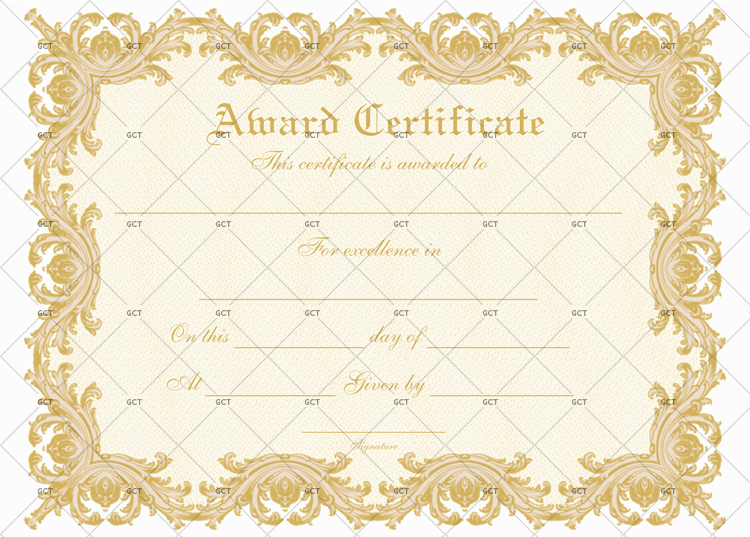 Sample of Award Certificate