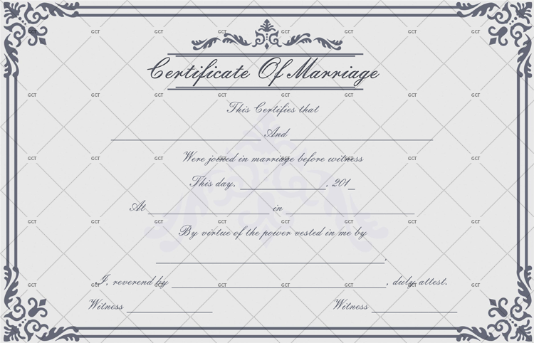 Dignified Marriage Certificate Template