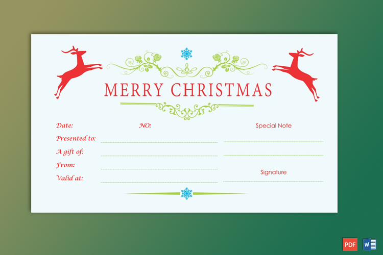 Merry Christmas Gift Certificate