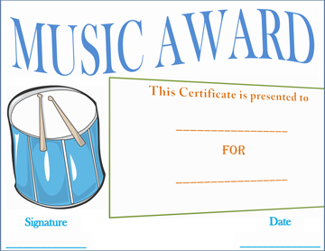 Drumbeat Award Certificate Template