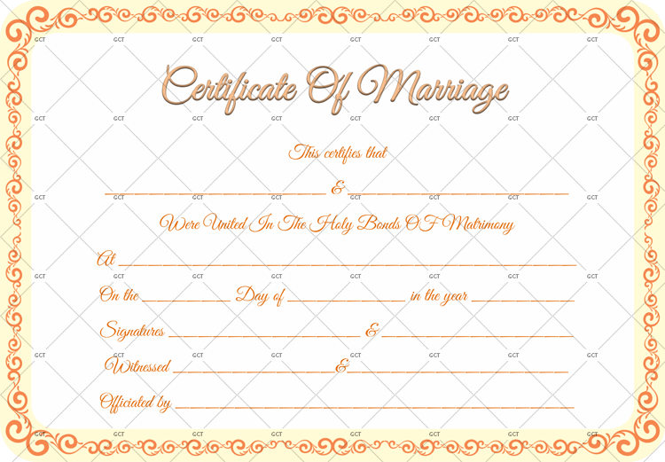Editable Marriage Certificate Template