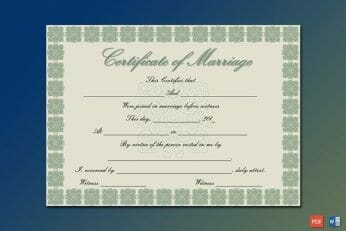 Elegant Marriage Certificate Template Word