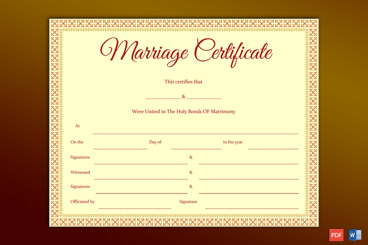 Fancy Marriage Certificate
