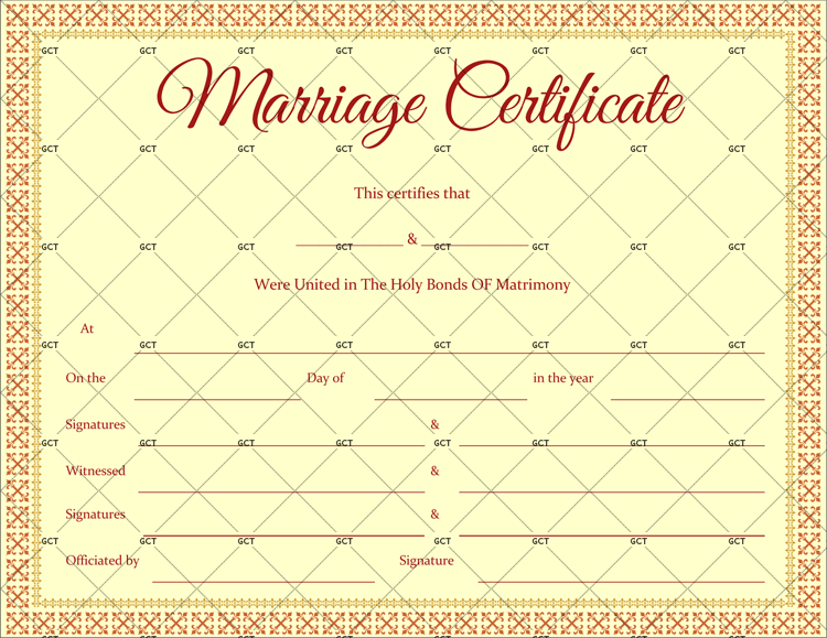 Fancy Marriage Certificate