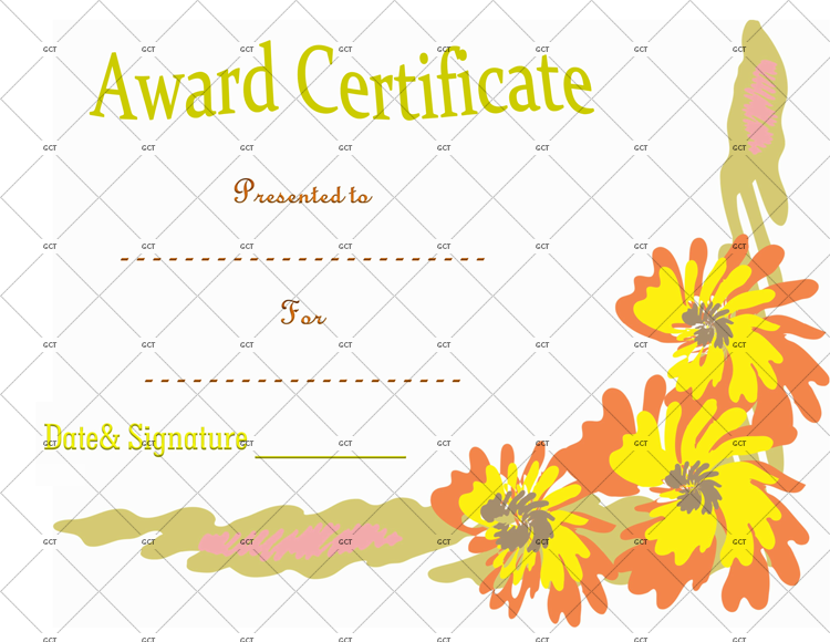 Floral Award Certificate Template
