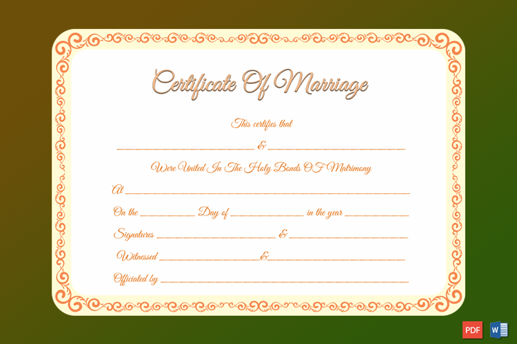 Free Editable Marriage Certificate Template
