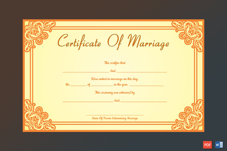 Free Wedding Certificate Template