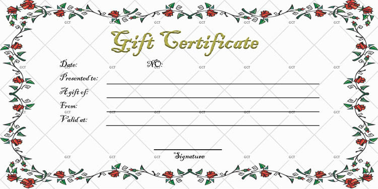 Gift Certificate Template (Paper Roses)