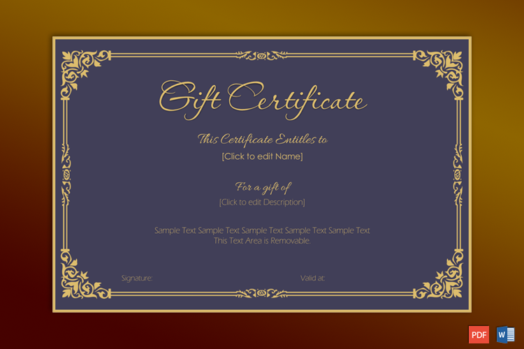 business gift certificate