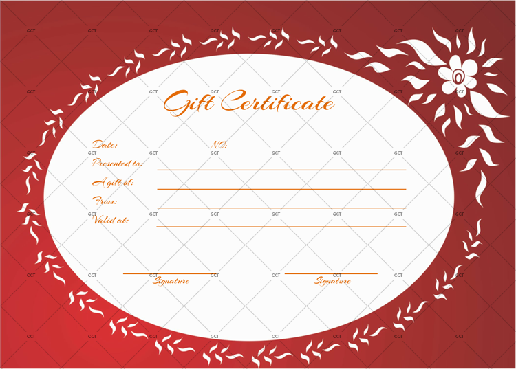 Gift certificate template (Flaming flowers)
