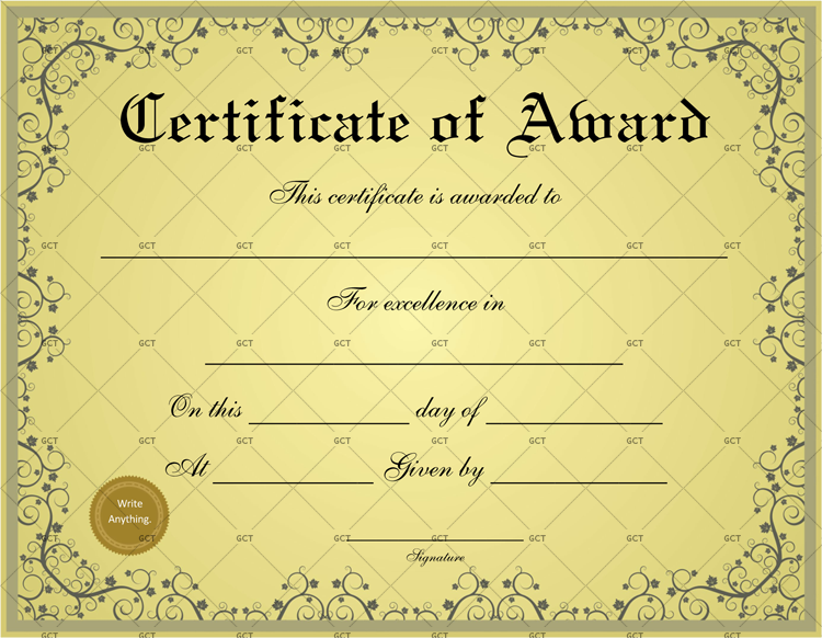 Formal Award Certificate Free