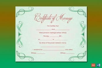 Green Grills Marriage Certificate Template Word