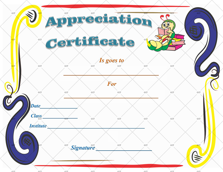 Kids School Certificate of Appreciation Template