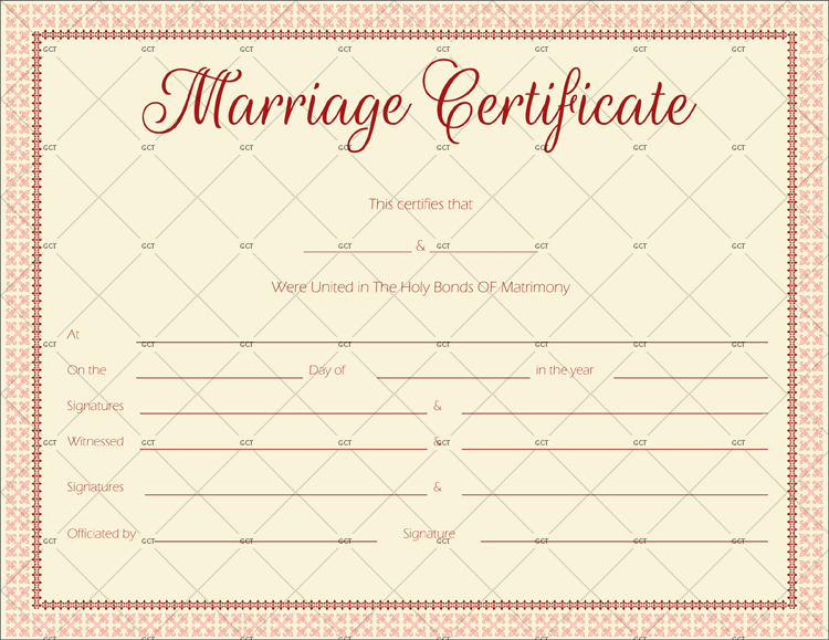 Maroon Delight Marriage Certificate Template