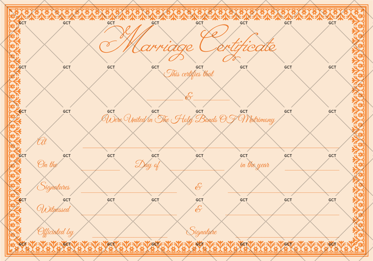Realistic Fake Marriage License