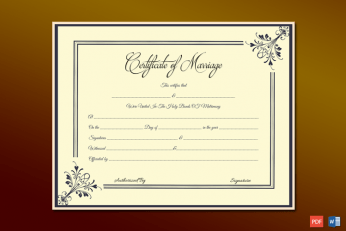 Marriage Certificate License Templates (Microsoft Office)