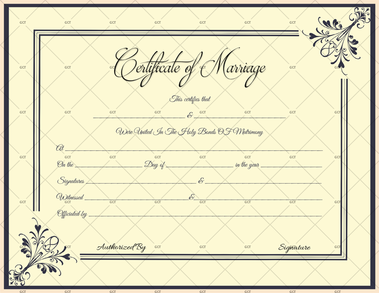 Marriage Certificate License Templates (Microsoft Office) Black