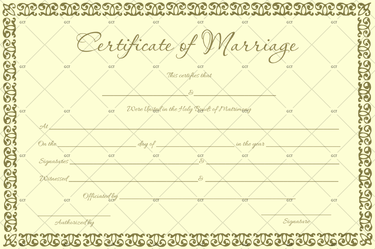 Marriage Certificate Template (Ben Gold)