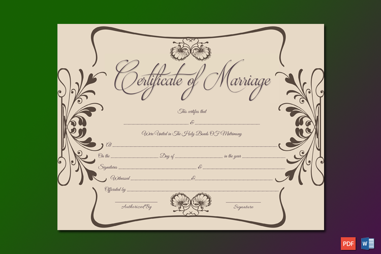 Marriage Certificate Template UK Word