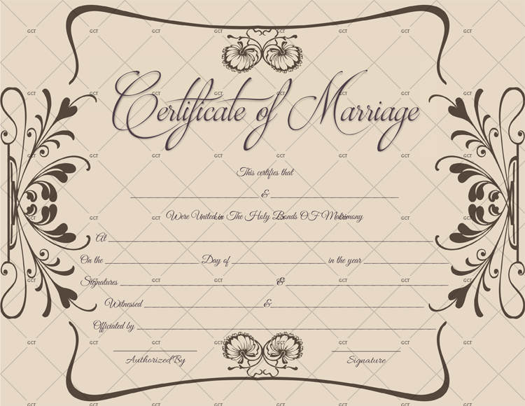 Marriage Certificate Template UK