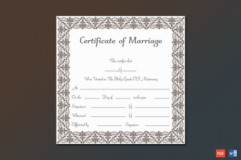 Marriage License Template (Photo Frame Size)