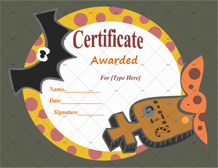 Most Frightening Halloween Award Certificate