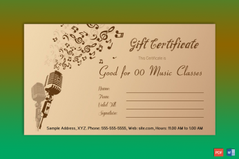 Music School Gift Certificate
