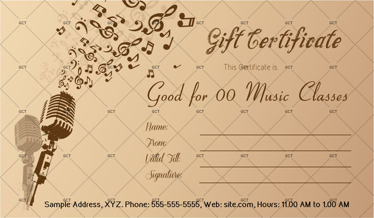 Music School Gift Certificate