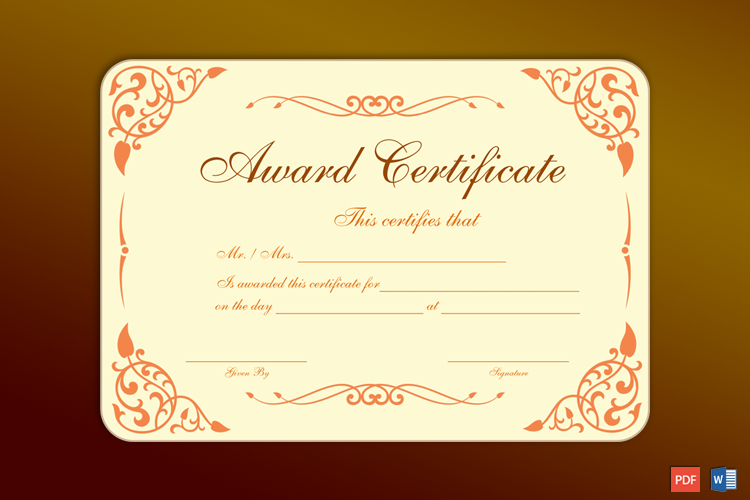 Formal Award Certificate Free Print
