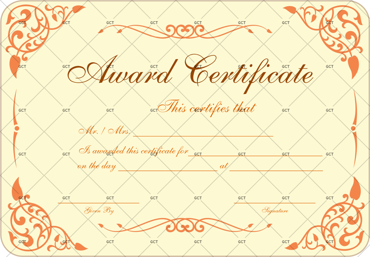 Formal Award Certificate Free Print