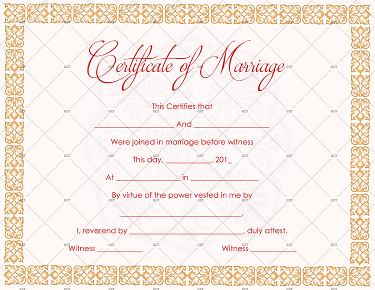 Orange Strings Marriage Certificate Template