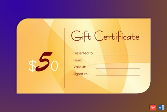 gift certificate free