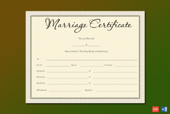 Pink Delight Marriage Certificate Design Word