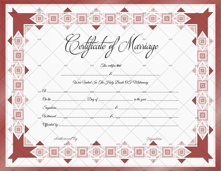 Printable Marriage Certificate Template (Word) 2