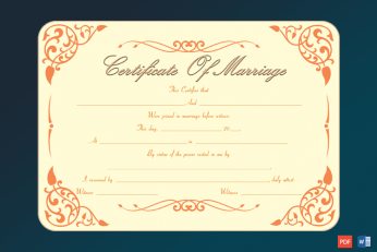 Printable Marriage Certificate Template Word Free
