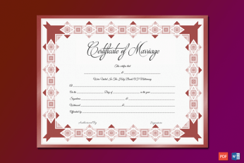 Printable Marriage Certificate Template (Word)
