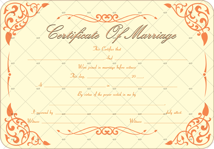 Printable Marriage Certificate Template Word