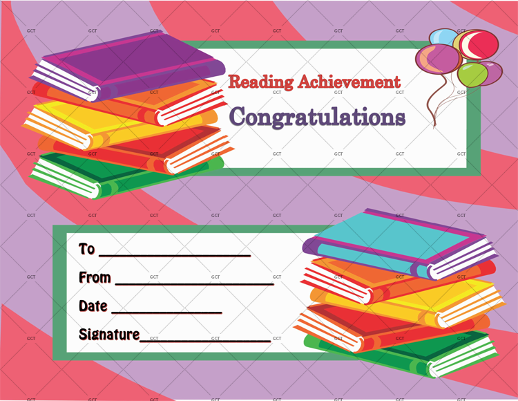 Reading Achievement Award Certificate Template