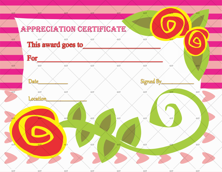 Red Floral Certificate of Appreciation Template