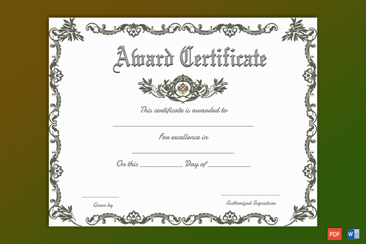 Free Printable Formal Award Certificate