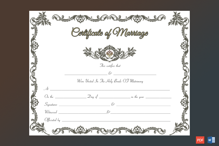 Royal Marriage Certificate Template Word