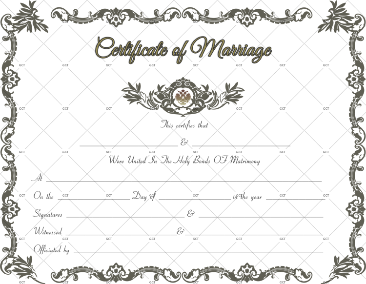 Royal Marriage Certificate Template